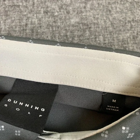 Dunning Polo Shirt Mens Medium Gray Colebrooke Jersey Performance Geometric Golf - Picture 2 of 6